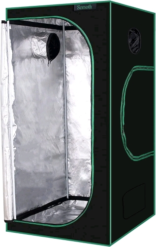 SEMOTH 24”x24”x48” Grow Tent, 98% Reflective 600D Mylar Waterproof Non-Light Leaking Greenhouse