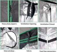 SEMOTH 24”x24”x48” Grow Tent, 98% Reflective 600D Mylar Waterproof Non-Light Leaking Greenhouse - 3
