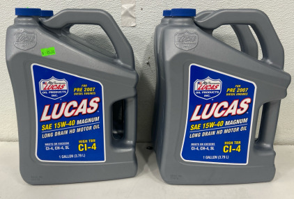 (4) Lucas Oil 10076 SAE 15W-40 Magnum High TBN CI-4 Oil, 1 Gallon