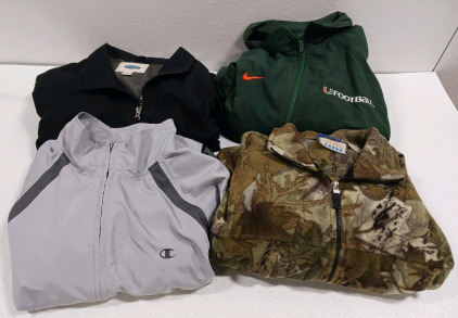 (4) Men's XL Jackets Including Champion, Nike, & Old Navy