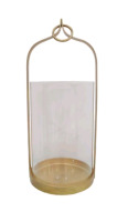 (2) Origin 21 6.57-in x 15.94-in Gold Glass Outdoor Decorative Lanterns - 2