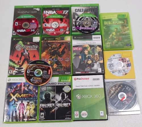 (5) X-Box 360 (5) X-Box (6) X-Box One Games Including NBA, Halo2, Call of Duty & More!