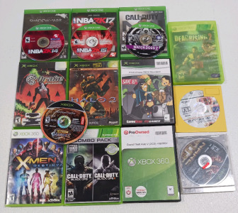 (5) X-Box 360 (5) X-Box (6) X-Box One Games Including NBA, Halo2, Call of Duty & More!