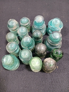 16 Vintage Glass Insulators