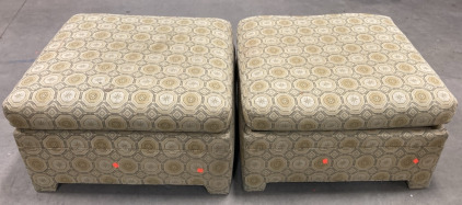 (2) Lightweight Vintage Pattern Ottomans