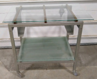 Glass Desk wth Wheels - 3