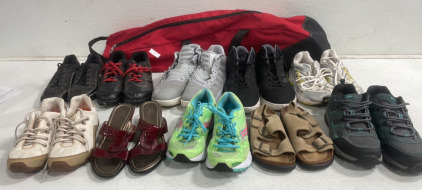 (2) Pairs Boys Baseball Cleets (6) Pairs of Sneakers (1) Nike Basball Bag And More!