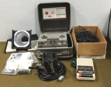 (1) Speedotron Model 102 Universal Light Unit, Box Of Assorted AV Cables & More