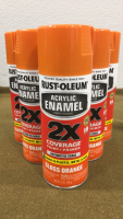 (6) Cans Rust-Oleum Acrylic Enamel, Gloss Orange