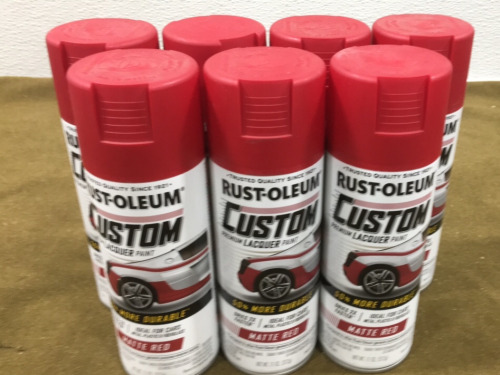 (7) Cand Rust-Oleum Premium Laquer Paint, Matte Red