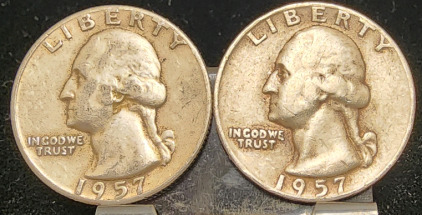 (2) 1957 90% Silver Quarters— Verified Authentic