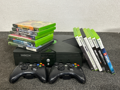 Xbox Gamer Console With (2) Controllers And Games