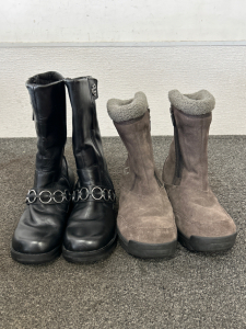 Woman's Size 8 Harley Davidsons Leather Boots And Sorel Water Proof Boots