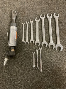 Craftsman Dual Ended Metric Wrenches- 6mm-19mm; Craftsman 1/4in Ratchet Wrench, Air Driven
