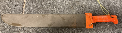 Orange Handled Machete With Covering