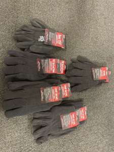 Boss Work Gloves- (3) Jersey, (1) Nitrile Palm, (2) PVC Dotted Palm, (4) Lined Jersey; All Size Large