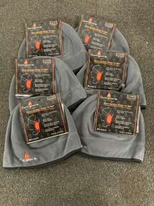 Hotmoks Fleece Beanies, Charcoal, Qty 6, Built In Heat Pack Pocket, 2 Warmers With Each Beanie