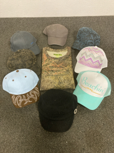 Womans Mossy Oaks Pursuits Shirt Size Large, 8 Assorted Hats Just In Time For Spring