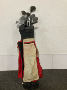 Golf Club Set & Golf Bag Red/White
