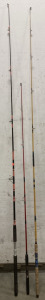 (3) Fishing Poles, Eagle Claw Starfire Fishing Pole, Redwood Fishing Pole, Red & Black Pole