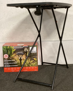 Fold Up Black Table, Smart Yard Six Pack Solar LED Lights