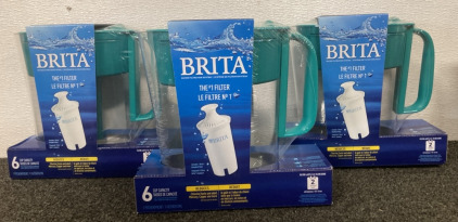 (3) Brand New Teal 6 Cup Capacity Teal Brita Water Filters