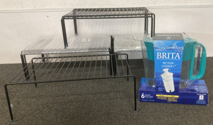 (12) New Freezer Or Countertop Shelves (16x10&rdquo;), 6 Cup Brita Water Filter System (Teal)