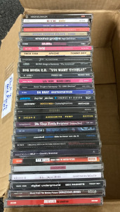 Box Of Assorted Rock CDs Including Nickelback, Stone Temple Pilots, Aerosmith, 2Pac, Nelly, And More!