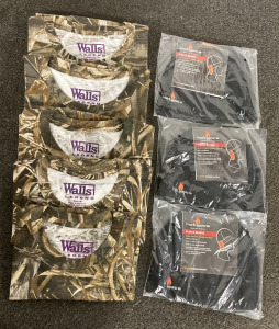 (5) Walls Legend Camouflage T-Shirts Sized Small-2XL And (3) Hot Mocs Fleece Beanies With Warmers