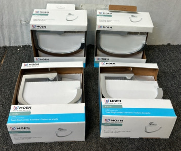 (4) Moen Rinza Chrome Towel Rings