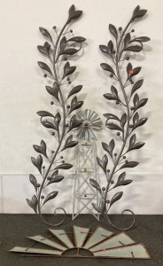 60&rdquo; Decorative Metal Vines, 31&rdquo; Windmill Mail Holder
