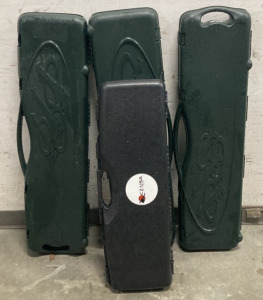 (1)Black Cz-USA Field Sports Rifle Case, (3)Green Beretta Gun Cases