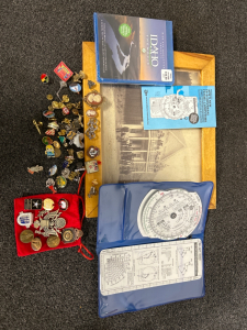 Idaho Movie, Vintage Framed Picture, Collectible Pins, And Flight Computers Manual