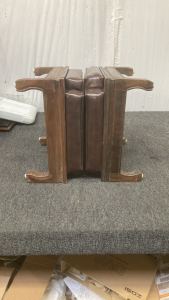 Two wood footrests W/Cushion