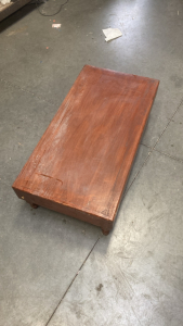 Vintage 4 leg wooden table (low).