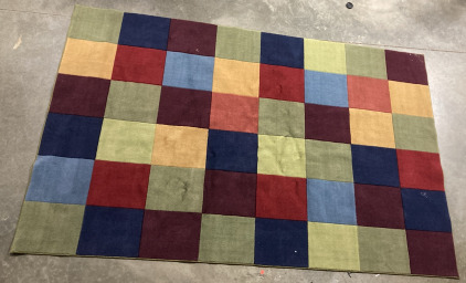 94&rdquo;X61&rdquo; Colorful Checkered Rug