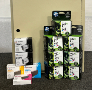 Lock Box (No Key) And LD/ HP Ink Cartridges