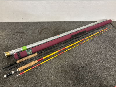 St. Croix Pro Graohite 9' Fishing Pole And Yellow Pole With Cases