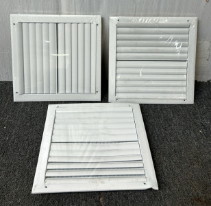 (3) 12&rsquo;&rsquo; x 12&rsquo;&rsquo; White Aluminum 2 Way Curved Sidewall/Ceiling Register
