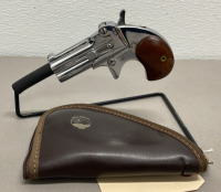 H.Y. Hunter Inc. Frontier Model .22 Caliber W.M.R. Tip Up Deringer Pistol W/ Zip Up Soft Case