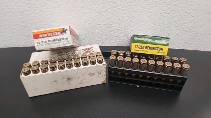 (2) Boxes Of (20) Winchester .22-250 55gr Ammunition Cartridges (1) Box Of (20) Remington .22-250 55gr Ammunition Cartridges