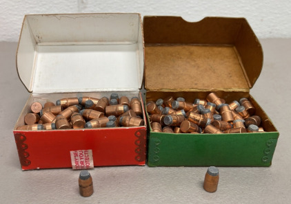 (100) Hornady 38 Caliber 158 Grain .357 Flat Point Bullets For Reloading, (100) Sierra Bullets 38 Caliber 158 Grain .357 Soft Point Bullets…. Ready To Reload