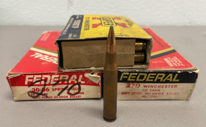 (60) Rounds Of 270 WIN. Ammunition Cartridges… Federal, Western Brands