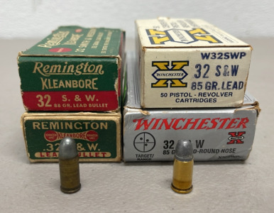 (200) Rounds Of 32 S & W 88 And 85 Grain Ammunition Cartridges… Remington And Winchester