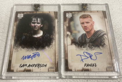 (1) Sam Anderson Signed Topps The Walking Dead Card (1) Daniel Signed Topps The Walking Dead Card