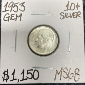 1953 MS68 Gem Silver Roosevelt Dime