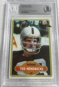 (1) Beckett Autheticated Autographed Topps 1980 Ted Hendricks