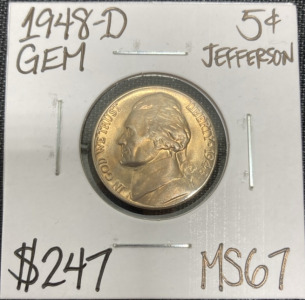 1948-D MS67 Gem Jefferson Nickel