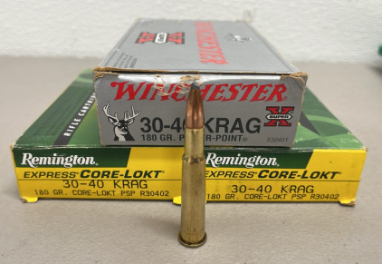 (60) Rounds Remington Express Core-Lokt/Winchester 30-40 Krag 180 Grain Ammunition Cartridges