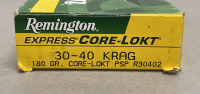 (60) Rounds Remington Express Core-Lokt/Winchester 30-40 Krag 180 Grain Ammunition Cartridges - 3